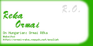 reka ormai business card